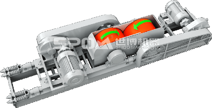 雙輥式破碎機(jī)的結(jié)構(gòu)圖。